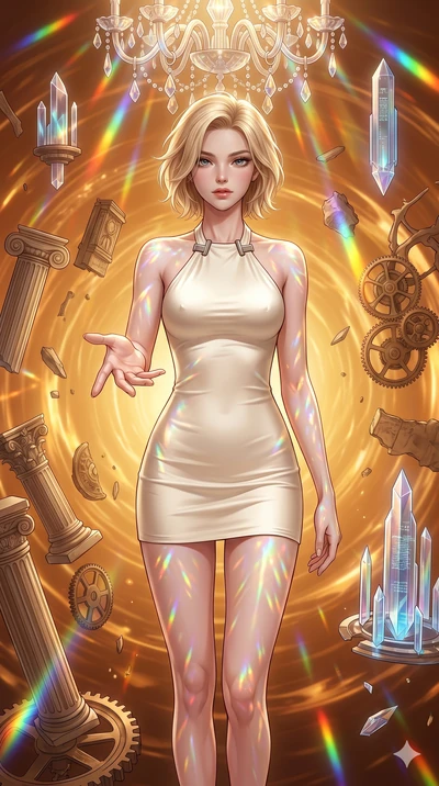 score_9, masterpiece, best quality, ultra-detailed, high-budget anime keyframe, editorial fashion photography, tasteful artistic composition, Caucasian woman, strictly human ears. cowboy shot from the thighs up, character and outfit filling the frame
