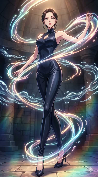 score_9, masterpiece, best quality, ultra-detailed, High-budget Anime Keyframe, vibrant colors, fluid line-art, expressive lighting, cinematic composition, Ufotable-style visual effects, top-tier animation quality, Japanese woman with delicate and el