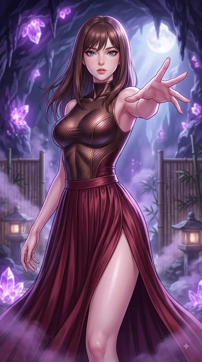 score_9, masterpiece, best quality, ultra-detailed, high-budget anime keyframe, editorial fashion photography, tasteful artistic composition, Korean woman. close-up cowboy shot from the waist and thighs up, the character dominates the composition, fi