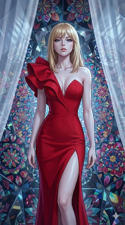 score_9, masterpiece, best quality, ultra-detailed, high-budget anime keyframe, editorial fashion photography, tasteful artistic composition, Japanese woman. cowboy shot from the thighs up, character and outfit filling the frame for maximum editorial