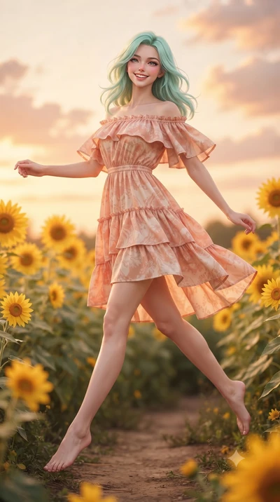 score_9, masterpiece, best quality, ultra-detailed, high-budget anime keyframe, editorial fashion photography, tasteful artistic composition, Japanese woman. low angle full-body shot from head to toe showing her feet, filling the entire 9:16 vertical