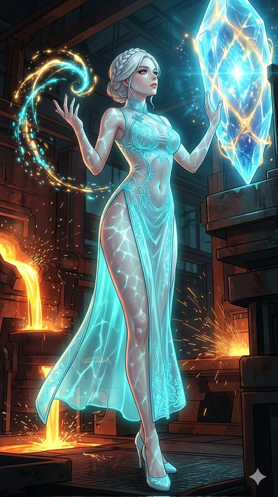 score_9, masterpiece, best quality, ultra-detailed, High-budget Anime Keyframe, vibrant colors, fluid line-art, expressive lighting, cinematic composition, Ufotable-style visual effects, top-tier animation quality, Korean woman with idol-like refined
