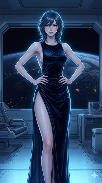 score_9, masterpiece, best quality, ultra-detailed, high-budget anime keyframe, editorial fashion photography, tasteful artistic composition, Caucasian woman, strictly human ears. cowboy shot from the thighs up, character and outfit filling the frame
