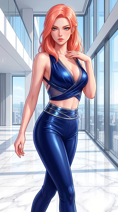 score_9, masterpiece, best quality, ultra-detailed, high-budget anime keyframe, semi-realistic 3D game render, editorial fashion photography, tasteful artistic composition, Japanese woman. close-up cowboy shot from the waist and thighs up, the charac