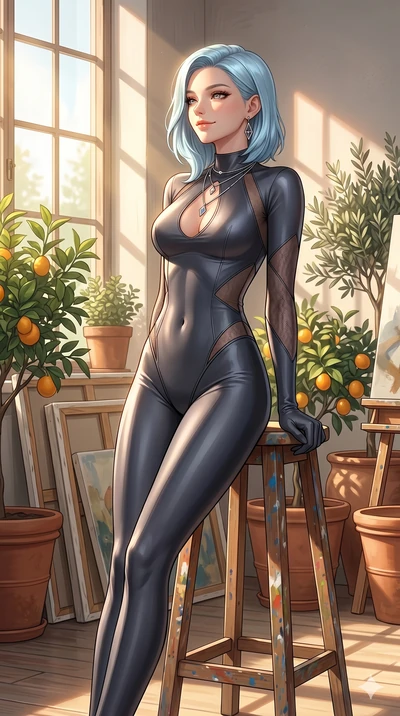 score_9, masterpiece, best quality, ultra-detailed, high-budget anime keyframe, editorial fashion photography, tasteful artistic composition, Korean woman. cowboy shot from the thighs up, character and outfit filling the frame for maximum editorial p