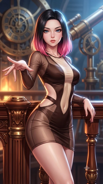 score_9, masterpiece, best quality, ultra-detailed, high-budget anime keyframe, editorial fashion photography, tasteful artistic composition, Korean woman. close-up cowboy shot from the waist and thighs up, the character dominates the composition, fi