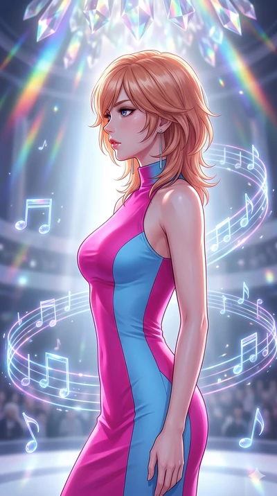 score_9, masterpiece, best quality, ultra-detailed, high-budget anime keyframe, editorial fashion photography, tasteful artistic composition, Korean woman. close-up cowboy shot from the waist and thighs up, the character dominates the composition, fi