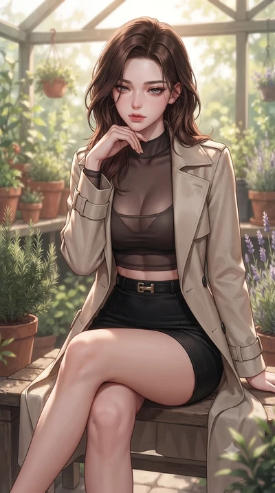score_9, masterpiece, best quality, ultra-detailed, high-budget anime keyframe, editorial fashion photography, tasteful artistic composition, Korean woman woman. close-up cowboy shot from the waist and thighs up, the character dominates the compositi
