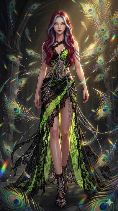 score_9, masterpiece, best quality, ultra-detailed, high-budget anime keyframe, editorial fashion photography, tasteful artistic composition, Caucasian woman, strictly human ears. low angle full-body shot from head to toe showing her feet, filling th