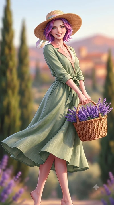score_9, masterpiece, best quality, ultra-detailed, high-budget anime keyframe, semi-realistic 3D game render, editorial fashion photography, tasteful artistic composition, Caucasian woman. low angle full-body shot from head to toe showing her feet, 