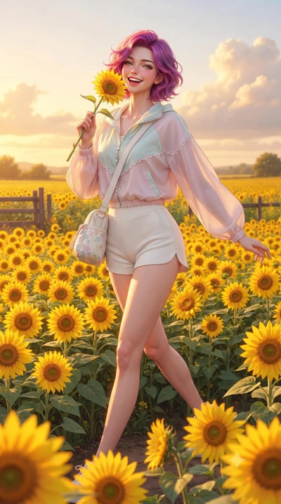 score_9, masterpiece, best quality, ultra-detailed, high-budget anime keyframe, editorial fashion photography, tasteful artistic composition, Caucasian woman. low angle full-body shot from head to toe showing her feet, filling the entire 9:16 vertica