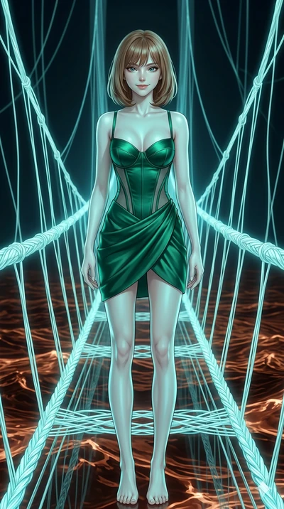 score_9, masterpiece, best quality, ultra-detailed, high-budget anime keyframe, editorial fashion photography, tasteful artistic composition, Caucasian woman, strictly human ears. cowboy shot from the thighs up, character and outfit filling the frame