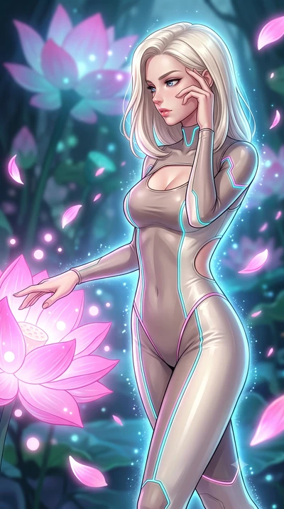 score_9, masterpiece, best quality, ultra-detailed, high-budget anime keyframe, editorial fashion photography, tasteful artistic composition, Caucasian woman. close-up cowboy shot from the waist and thighs up, the character dominates the composition,