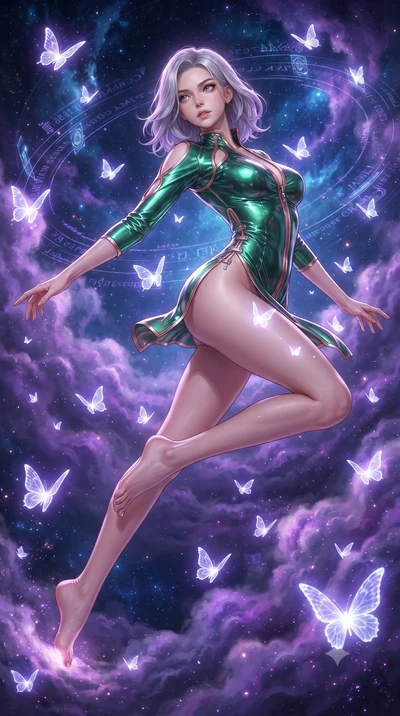 score_9, masterpiece, best quality, ultra-detailed, high-budget anime keyframe, editorial fashion photography, tasteful artistic composition, Caucasian woman. low angle full-body shot from head to toe showing her feet, filling the entire 9:16 vertica