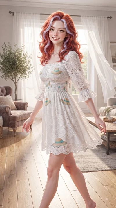 score_9, masterpiece, best quality, ultra-detailed, high-budget anime keyframe, editorial fashion photography, tasteful artistic composition, Caucasian woman. close-up cowboy shot from the waist and thighs up, the character dominates the composition,