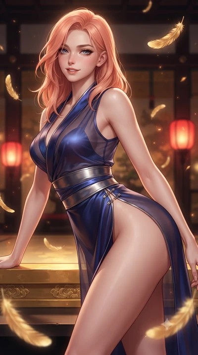 score_9, masterpiece, best quality, ultra-detailed, high-budget anime keyframe, editorial fashion photography, tasteful artistic composition, Japanese woman. close-up cowboy shot from the waist and thighs up, the character dominates the composition, 