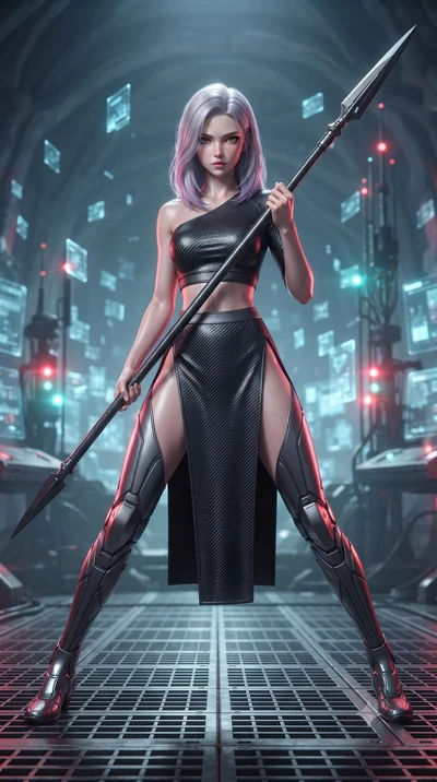 score_9, masterpiece, best quality, ultra-detailed, high-budget anime keyframe, editorial fashion photography, tasteful artistic composition, Caucasian woman. low angle full-body shot from head to toe showing her feet, filling the entire 9:16 vertica