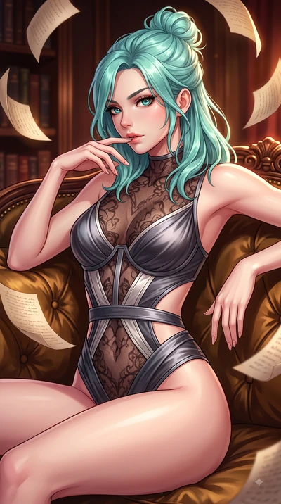 score_9, masterpiece, best quality, ultra-detailed, high-budget anime keyframe, editorial fashion photography, tasteful artistic composition, Japanese woman. close-up cowboy shot from the waist and thighs up, the character dominates the composition, 