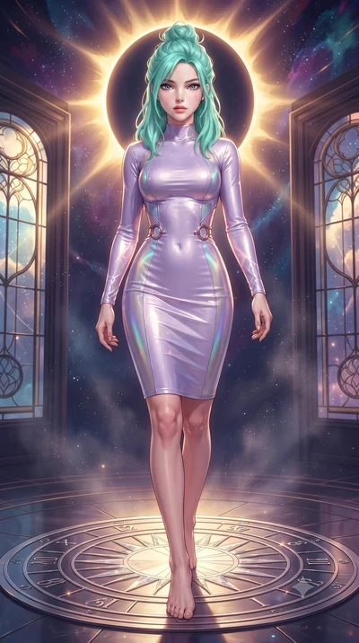 score_9, masterpiece, best quality, ultra-detailed, high-budget anime keyframe, editorial fashion photography, tasteful artistic composition, Japanese woman. low angle full-body shot from head to toe showing her feet, filling the entire 9:16 vertical