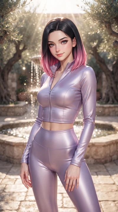 score_9, masterpiece, best quality, ultra-detailed, high-budget anime keyframe, editorial fashion photography, tasteful artistic composition, Korean woman woman. close-up cowboy shot from the waist and thighs up, the character dominates the compositi