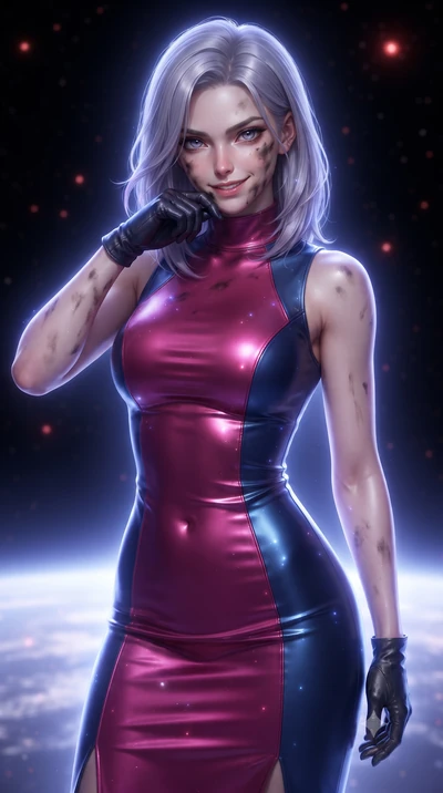 score_9, masterpiece, best quality, ultra-detailed, high-budget anime keyframe, editorial fashion photography, tasteful artistic composition, realistic cosplay photography, Caucasian woman, strictly human ears. close-up cowboy shot from the waist and