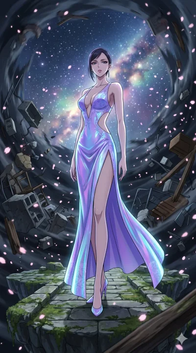 score_9, masterpiece, best quality, ultra-detailed, High-budget Anime Keyframe, vibrant colors, fluid line-art, expressive lighting, cinematic composition, Ufotable-style visual effects, top-tier animation quality, Japanese woman with delicate and el