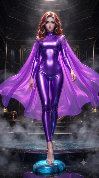 score_9, masterpiece, best quality, ultra-detailed, High-budget Anime Keyframe, editorial fashion photography, tasteful artistic composition, realistic cosplay photography, Caucasian woman, strictly human ears. Low angle cowboy shot filling the entir