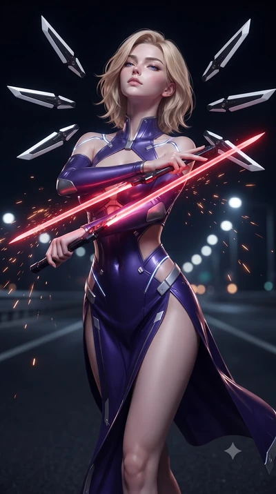 score_9, masterpiece, best quality, ultra-detailed, high-budget anime keyframe, editorial fashion photography, tasteful artistic composition, Caucasian woman. close-up cowboy shot from the waist and thighs up, the character dominates the composition,