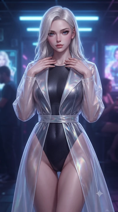 score_9, masterpiece, best quality, ultra-detailed, high-budget anime keyframe, editorial fashion photography, tasteful artistic composition, Caucasian woman. close-up cowboy shot from the waist and thighs up, the character dominates the composition,