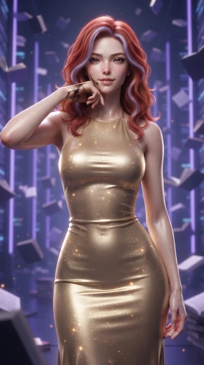 score_9, masterpiece, best quality, ultra-detailed, high-budget anime keyframe, editorial fashion photography, tasteful artistic composition, realistic cosplay photography, Caucasian woman, strictly human ears. close-up cowboy shot from the waist and