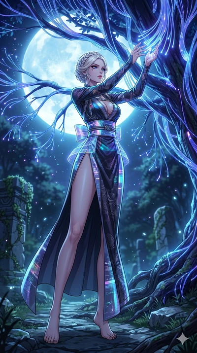 score_9, masterpiece, best quality, ultra-detailed, High-budget Anime Keyframe, vibrant colors, fluid line-art, expressive lighting, cinematic composition, Ufotable-style visual effects, top-tier animation quality, Korean woman with idol-like refined