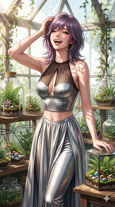 score_9, masterpiece, best quality, ultra-detailed, high-budget anime keyframe, editorial fashion photography, tasteful artistic composition, Japanese woman. cowboy shot from the thighs up, character and outfit filling the frame for maximum editorial