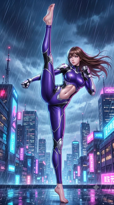 score_9, masterpiece, best quality, ultra-detailed, high-budget anime keyframe, semi-realistic 3D game render, editorial fashion photography, tasteful artistic composition, Korean woman. low angle full-body shot from head to toe showing her feet, fil
