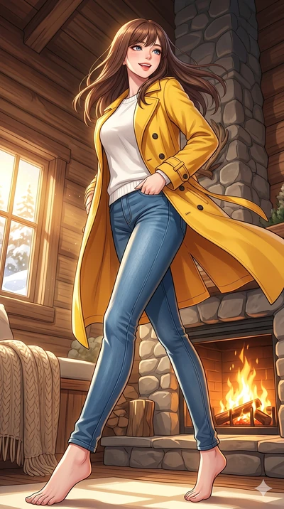 score_9, masterpiece, best quality, ultra-detailed, high-budget anime keyframe, vibrant anime aesthetic, Korean woman. low angle full-body shot from head to toe showing her feet, filling the entire 9:16 vertical frame with her statuesque presence, st