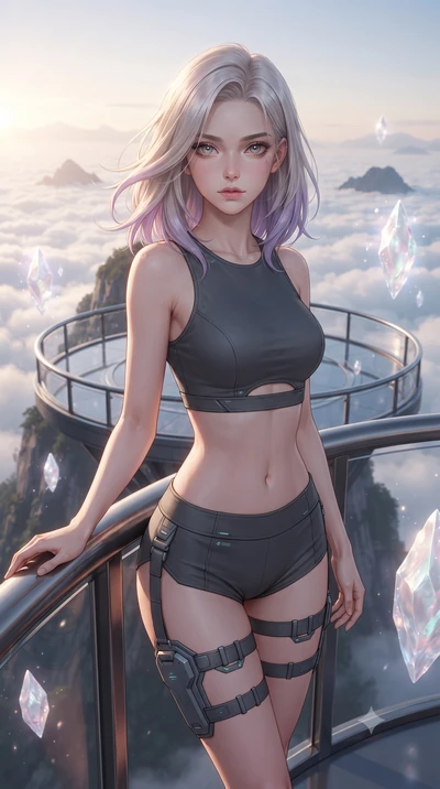 score_9, masterpiece, best quality, ultra-detailed, high-budget anime keyframe, editorial fashion photography, tasteful artistic composition, Caucasian woman, strictly human ears. close-up cowboy shot from the waist and thighs up, the character domin