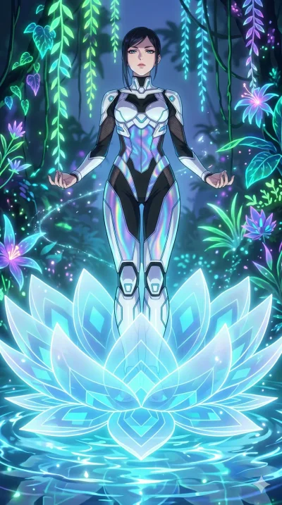 score_9, masterpiece, best quality, ultra-detailed, High-budget Anime Keyframe, vibrant colors, fluid line-art, expressive lighting, cinematic composition, Ufotable-style visual effects, top-tier animation quality, Japanese woman with delicate and el