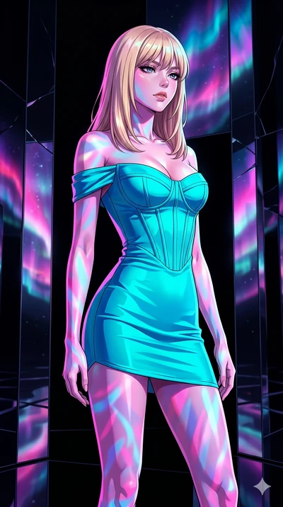 score_9, masterpiece, best quality, ultra-detailed, high-budget anime keyframe, editorial fashion photography, tasteful artistic composition, Japanese woman. cowboy shot from the thighs up, character and outfit filling the frame for maximum editorial