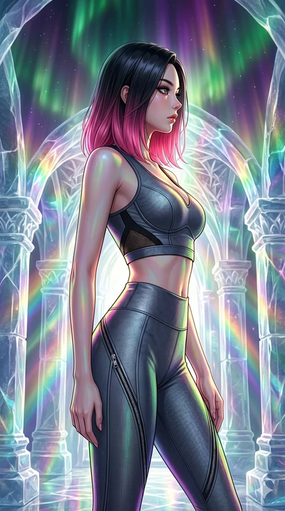 score_9, masterpiece, best quality, ultra-detailed, high-budget anime keyframe, editorial fashion photography, tasteful artistic composition, Korean woman. cowboy shot from the thighs up, character and outfit filling the frame for maximum editorial p
