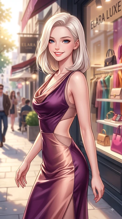 score_9, masterpiece, best quality, ultra-detailed, high-budget anime keyframe, editorial fashion photography, tasteful artistic composition, Caucasian woman. close-up cowboy shot from the waist and thighs up, the character dominates the composition,