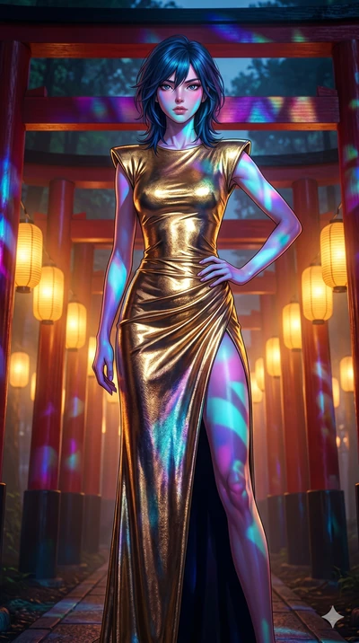 score_9, masterpiece, best quality, ultra-detailed, high-budget anime keyframe, editorial fashion photography, tasteful artistic composition, Caucasian woman, strictly human ears. cowboy shot from the thighs up, character and outfit filling the frame