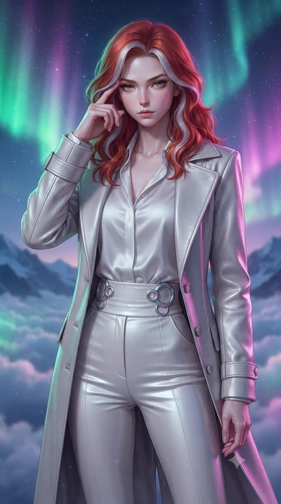 score_9, masterpiece, best quality, ultra-detailed, high-budget anime keyframe, editorial fashion photography, tasteful artistic composition, Caucasian woman. close-up cowboy shot from the waist and thighs up, the character dominates the composition,