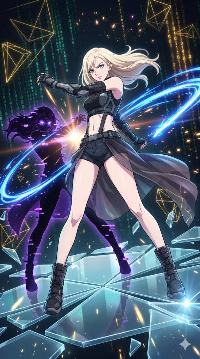 score_9, masterpiece, best quality, ultra-detailed, High-budget Anime Keyframe, vibrant colors, fluid line-art, expressive lighting, cinematic composition, Ufotable-style visual effects, top-tier animation quality, Caucasian woman with pale skin, blo