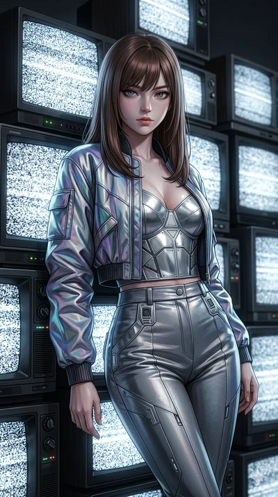 score_9, masterpiece, best quality, ultra-detailed, high-budget anime keyframe, editorial fashion photography, tasteful artistic composition, Korean woman. Upper body close-up from the thighs up, character filling the screen for maximum presence. Sta