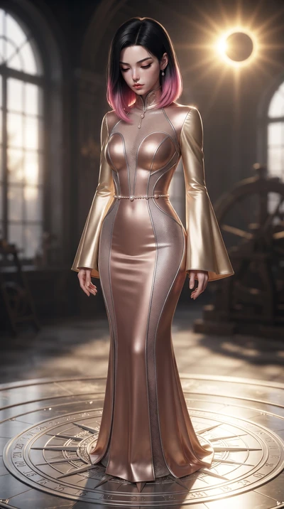score_9, masterpiece, best quality, ultra-detailed, high-budget anime keyframe, editorial fashion photography, tasteful artistic composition, Korean woman. close-up cowboy shot from the waist and thighs up, the character dominates the composition, fi