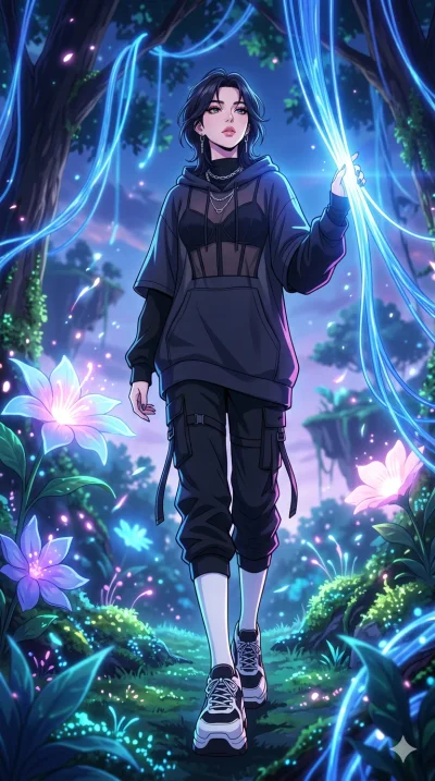 score_9, masterpiece, best quality, ultra-detailed, High-budget Anime Keyframe, vibrant colors, fluid line-art, expressive lighting, cinematic composition, Ufotable-style visual effects, top-tier animation quality, Korean woman with idol-like refined