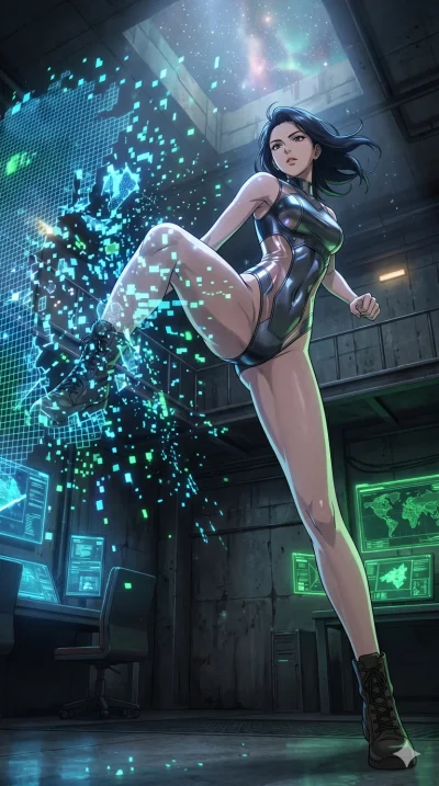 score_9, masterpiece, best quality, ultra-detailed, High-budget Anime Keyframe, vibrant colors, fluid line-art, expressive lighting, cinematic composition, Ufotable-style visual effects, top-tier animation quality, Korean woman with idol-like refined