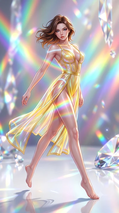 score_9, masterpiece, best quality, ultra-detailed, high-budget anime keyframe, semi-realistic 3D game render, editorial fashion photography, tasteful artistic composition, Korean woman. low angle full-body shot from head to toe showing her feet, fil