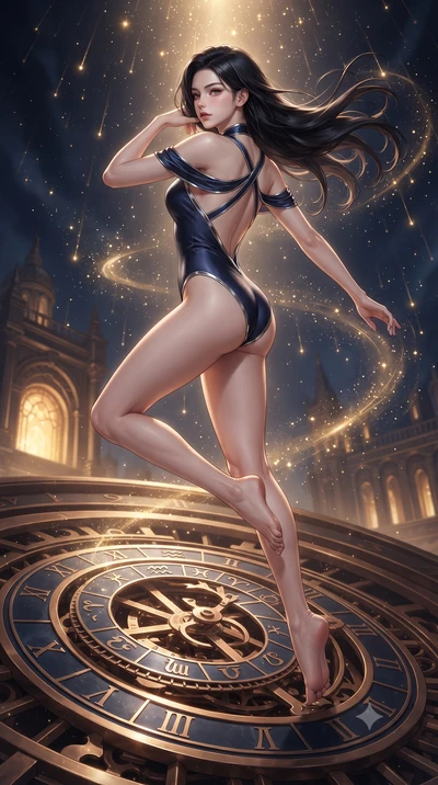 score_9, masterpiece, best quality, ultra-detailed, high-budget anime keyframe, editorial fashion photography, tasteful artistic composition, Korean woman. low angle full-body shot from head to toe showing her feet, filling the entire 9:16 vertical f