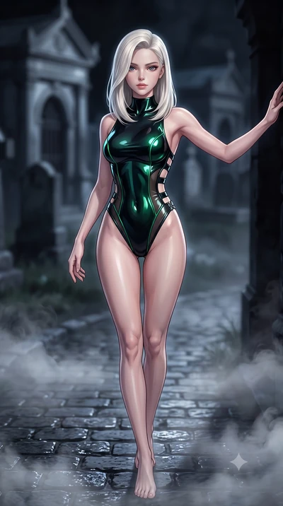 score_9, masterpiece, best quality, ultra-detailed, high-budget anime keyframe, semi-realistic 3D game render, editorial fashion photography, tasteful artistic composition, Caucasian woman. close-up cowboy shot from the waist and thighs up, the chara