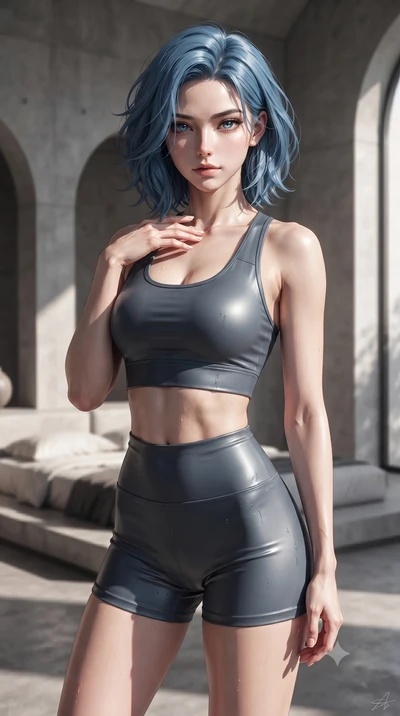 score_9, masterpiece, best quality, ultra-detailed, high-budget anime keyframe, editorial fashion photography, tasteful artistic composition, Korean woman. close-up cowboy shot from the waist and thighs up, the character dominates the composition, fi